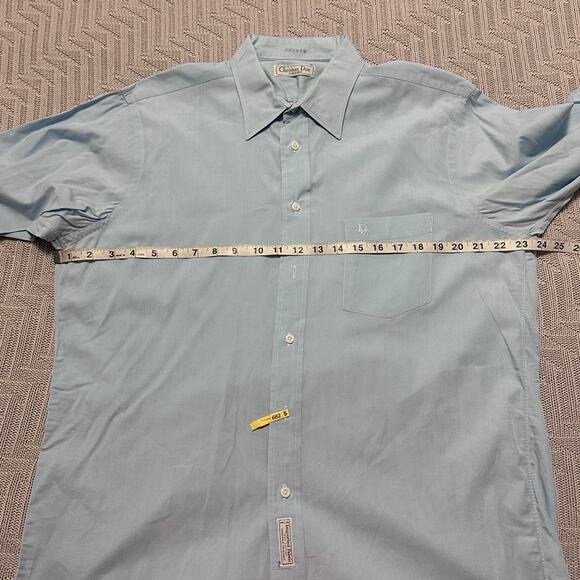 Vintage Christian Dior blue button down size L - Picture 5 of 6